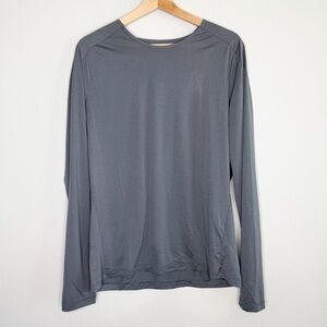 ON Men's Gray Long Sleeve Performance Long Sleeve Shirt Size Large